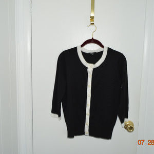 Black-white Trim Cardigan